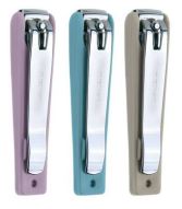 Chromeplated pedicure nail clipper with catcher, straight point